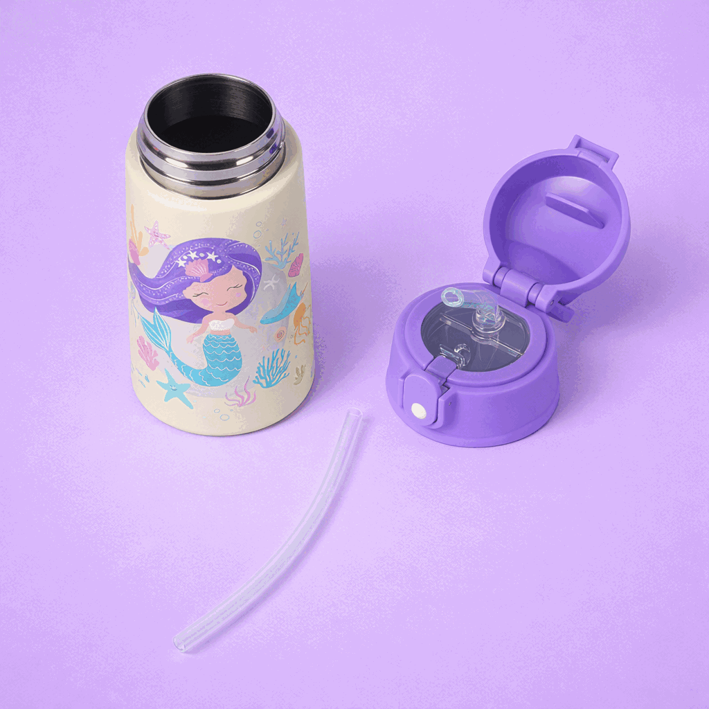 Bidon termiczny dla dzieci SOVENTI 400ml syrenka mermaid fioletowy - zdjęcie 4