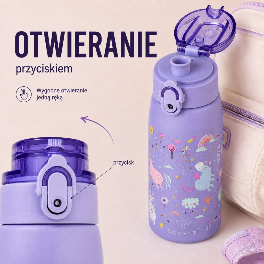Bidon SOVENTI Jednorożce Lawenda 350 ml — zdjęcie 2