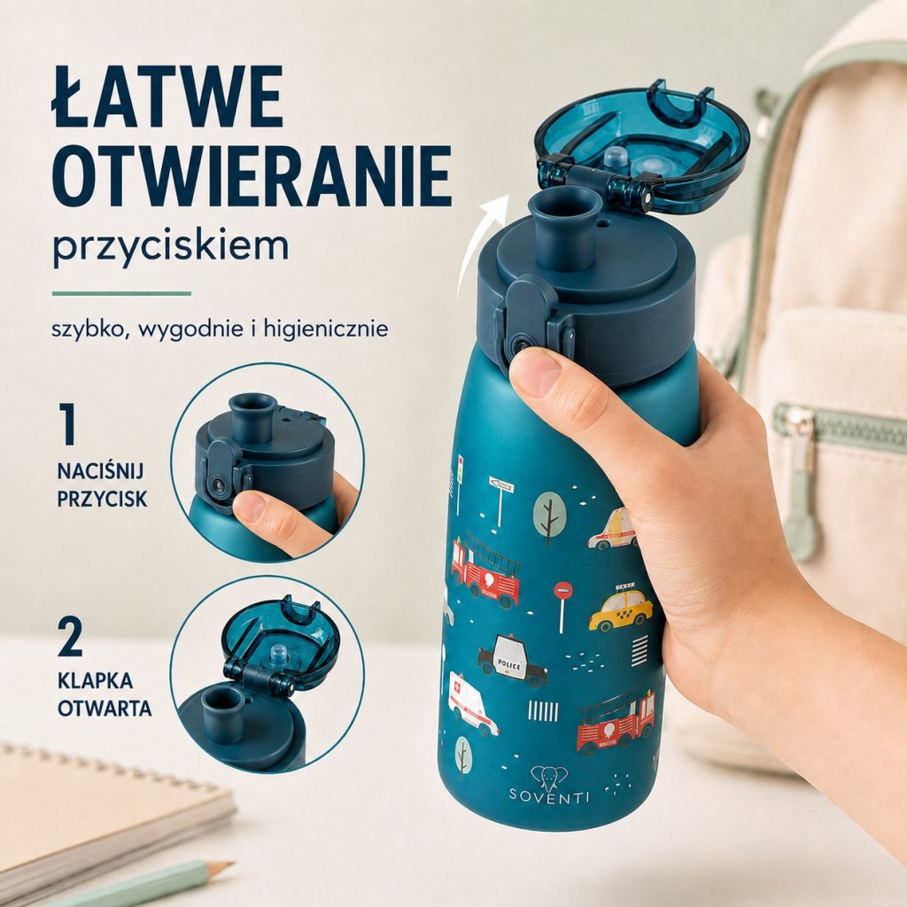 Bidon SOVENTI Samochody 420 ml — zdjęcie 2